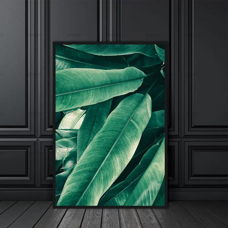 

Modern 1 Panel Plant Wall Painting Art decoration for Home Office Decorations green Leaf canvas painting top sell