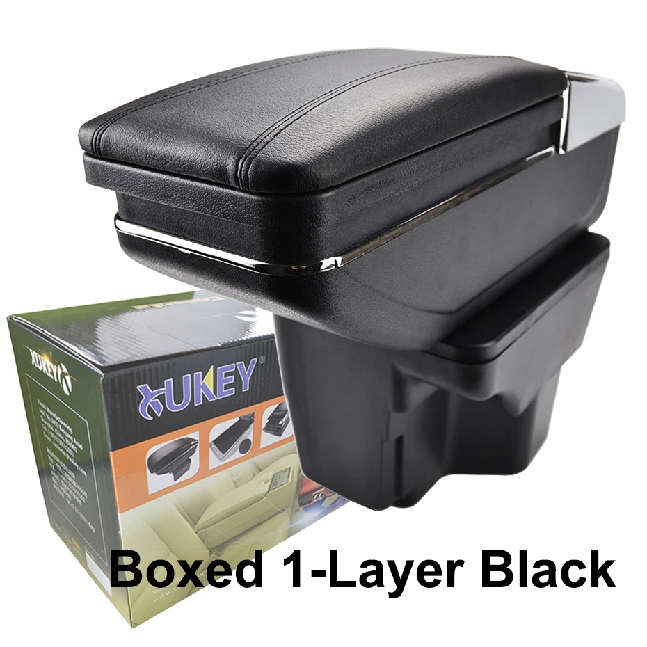 Boxed 1-Layer Black Xukey подлокотник центральной консоли для Kia Rio 3 Rio3 2012- автомобильный Стайлинг содержимое коробка для хранения - Название цвета: Boxed 1-Layer Black