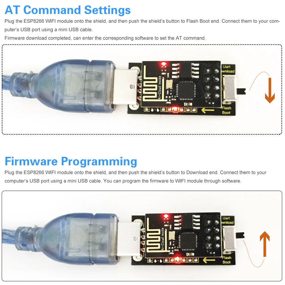 Модуль программатора KEYESTUDIO USB ESP 01S ESP8266 Серийный порт экран адаптер для