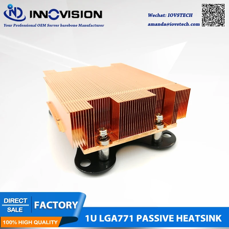 LGA771 1U пассивный серверный радиатор с задней панелью медный радиатор кулер для процессора для Intel Xeon Dempsey, woodcest, Clovertown