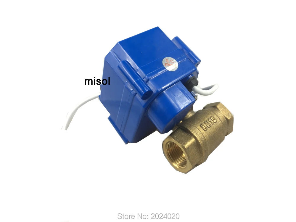 Моторизованный шаровой клапан 12В DN15 BSP ручной переключатель 2 способа