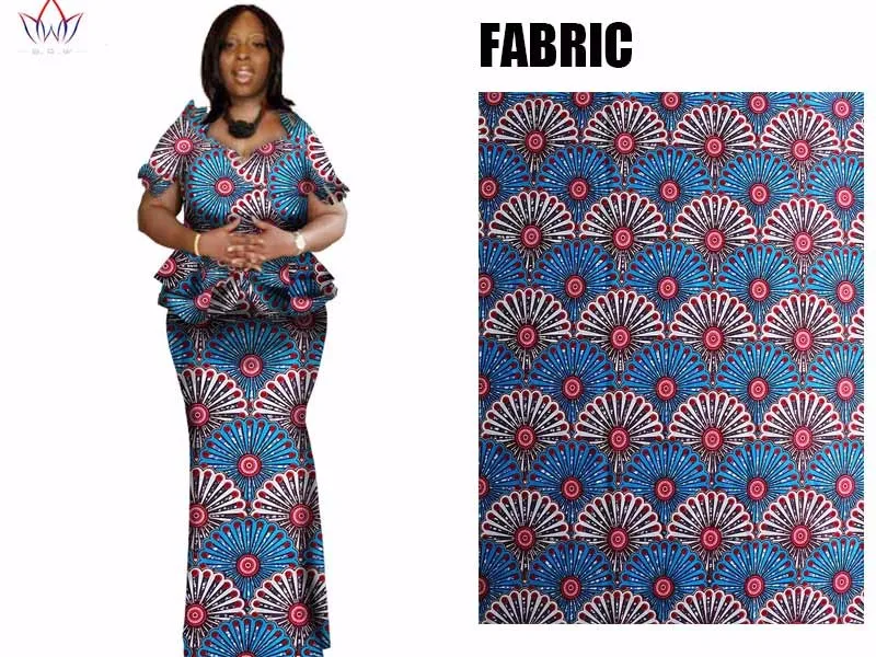 Весна женская одежда бренда африканских Vestido 6XL Воск традиционные африканские одежда 2 предмета для Для женщин юбка комплект brw WY1004