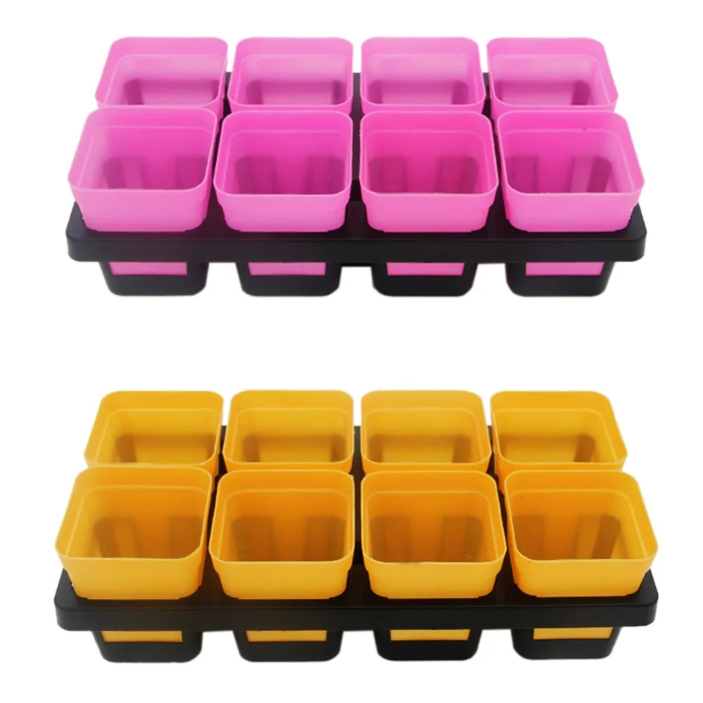 Пластиковый цветочный горшок с 8 ячейками поднос для семян кактусов сосудов
