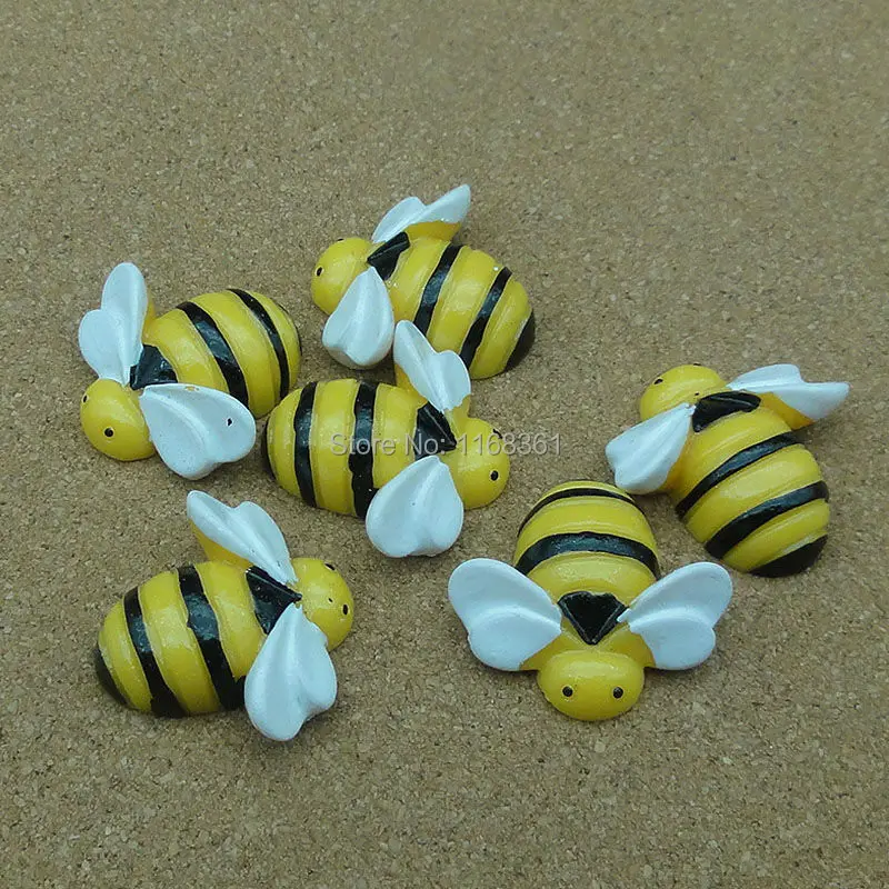 5 шт./лот смола твердая симпатичная пчела мультфильм 20 мм феи сад гном мох