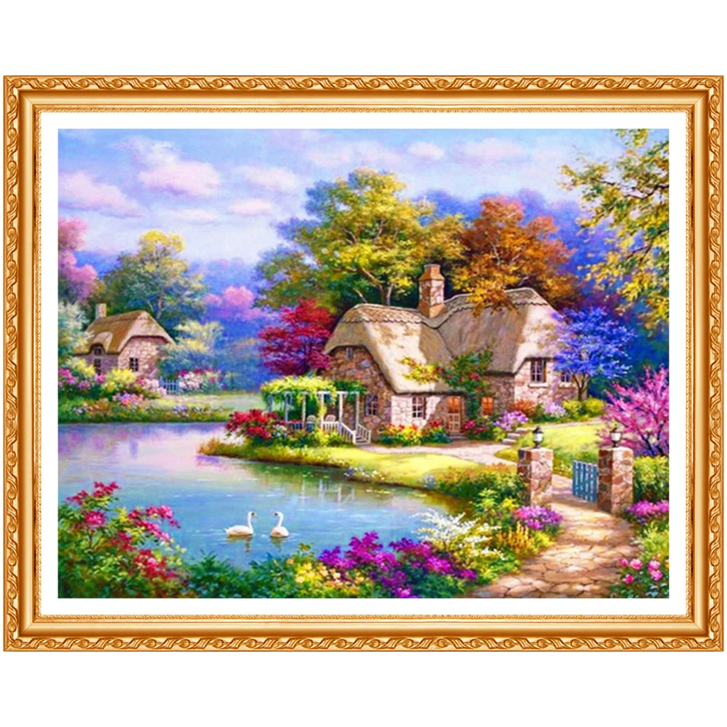 Pond Manor DIY 5D алмазная вышивка пейзаж полный набор бусин рукоделие узоры из страз 3D