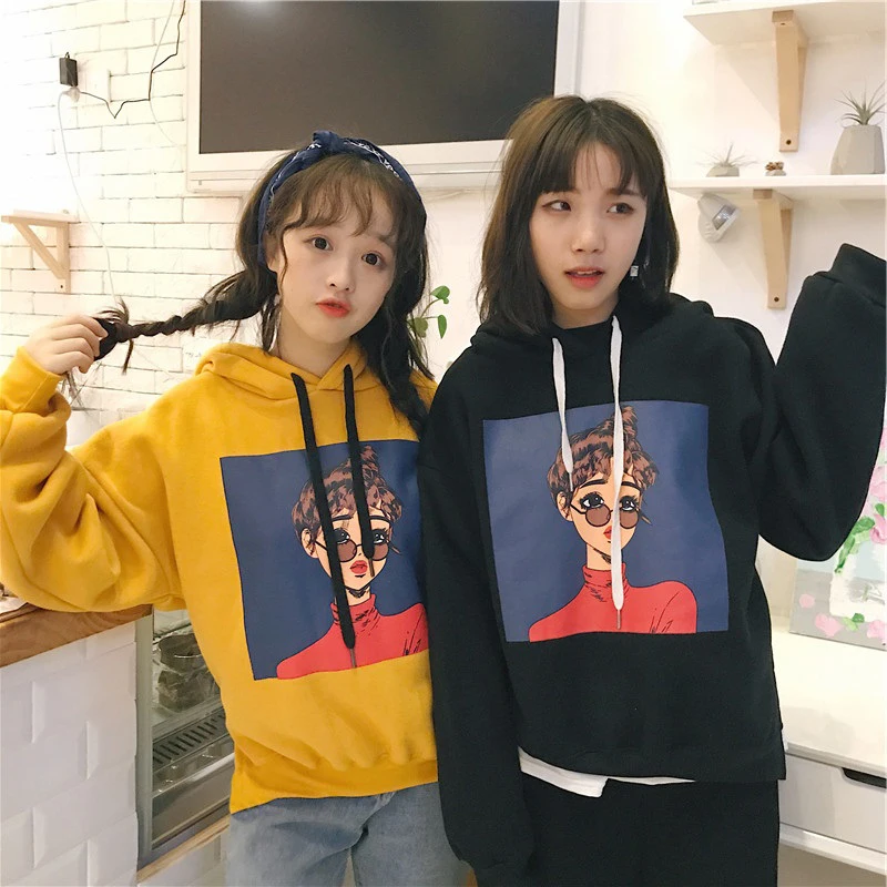 YouGeMan осень зима женские хип хоп Кофты Толстовки корейский Ulzzang Harajuku с длинным рукавом флис с капюшоном Пуловеры Топы Femme
