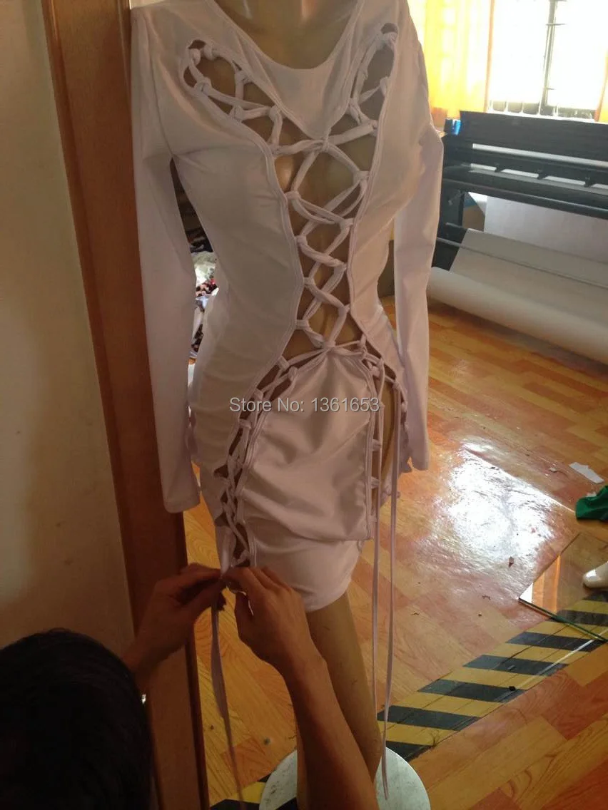 2015 весенне-осеннее модное Бандажное платье для ночного клуба сексуальное