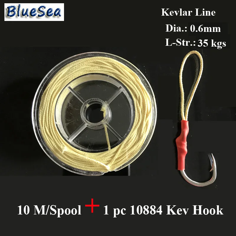 BlueSea 10M/Spool 0.6MM35Kgs Assist Fish Hooks Kevlar Fishing Line Assistant High Stronger | Спорт и развлечения