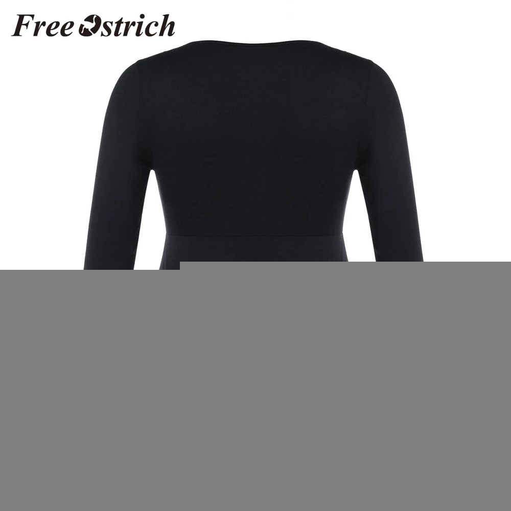 Женская кружевная блузка Free Ostrich черная с длинным рукавом и v образным вырезом
