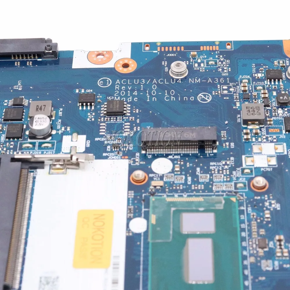NOKOTION ACLU3 ACLU4 NM-A361 для lenovo Ideapad G50-80 материнская плата ноутбука R5 M330 DDR3L SR1EK I3-4005U |