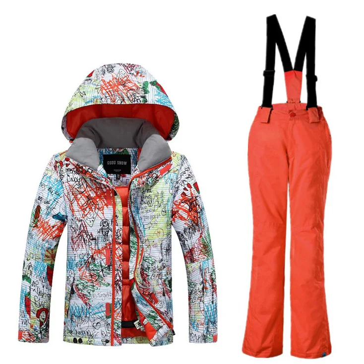 Лыжный костюм GSOU для мальчиков зимний уличный теплый сноуборда ветрозащитные