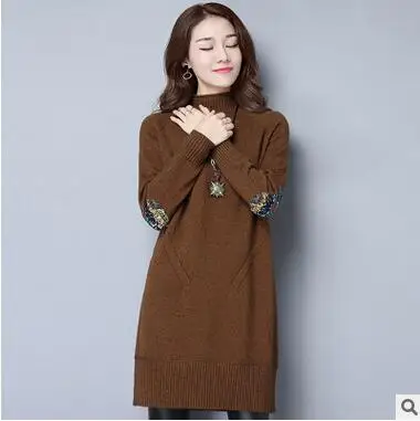 JQNZHNL2017Autumn зимние Большой ярдов Женская Одежда Свитер Dress Мода slim вязание Свитера