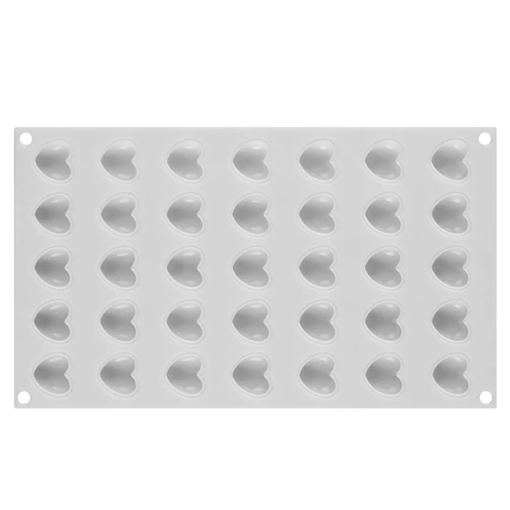 35-Cavity Heart Shape Silicone Mold Baking Tools for Mousse Cake Chocolate Truffle Pudding Desserts Decorating | Дом и сад
