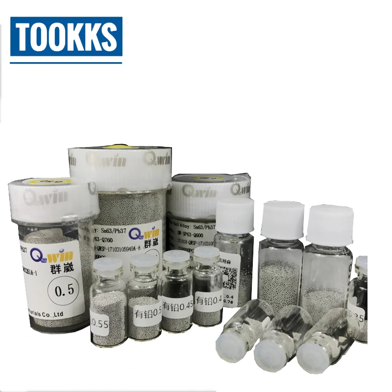 

25K 0.4/0.45/0.5/0.55mm BGA Leaded solder Ball bga rework reballing solder ball For PCB Chips Motherboard Repair
