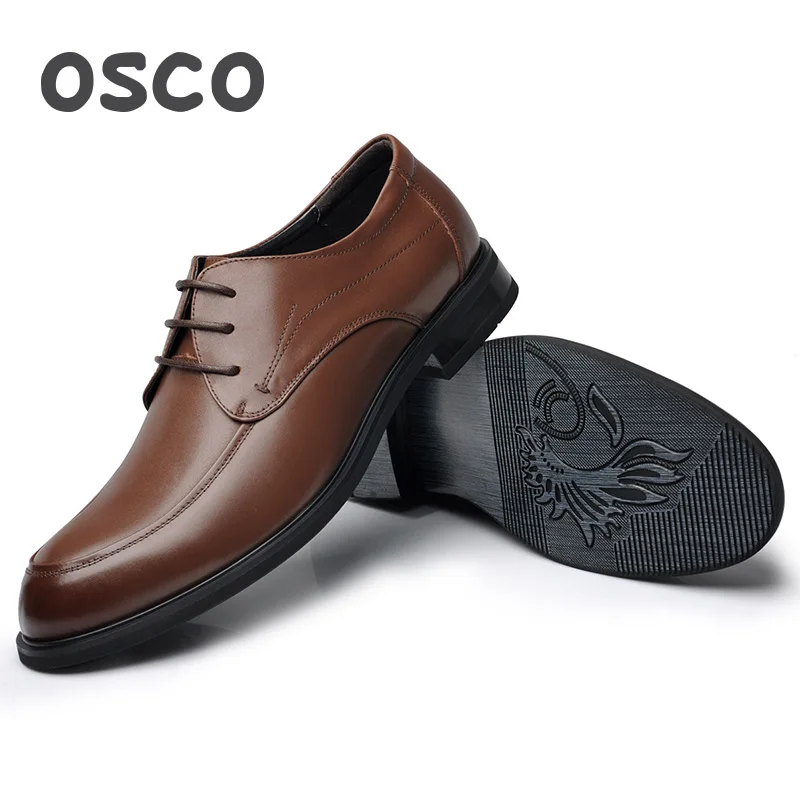 OSCO/сезон весна-осень Мужская обувь деловая повседневная из натуральной кожи