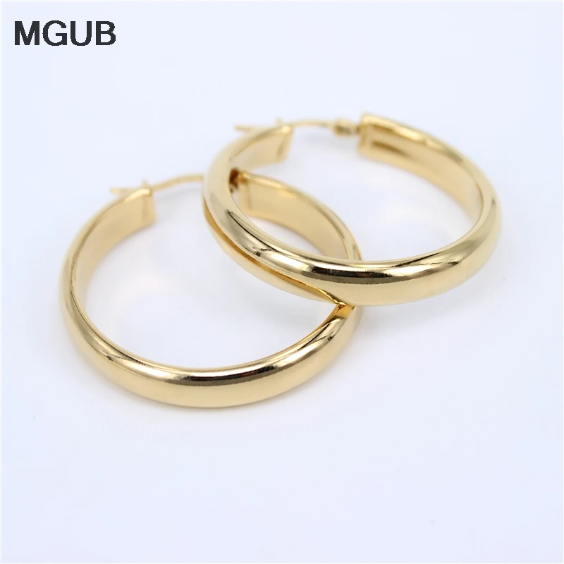 35mm-45mm smooth and beautiful jewelry Big Circles hollow Hoop earrings stainless steel women cute female party gift LH371