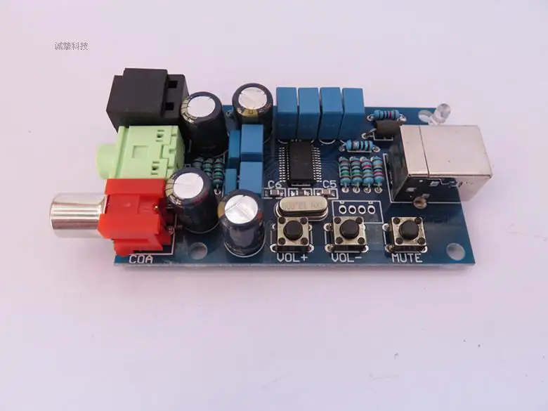 PCM2704 USB DAC декодер, компьютерная звуковая карта, с ЦАП, коаксиальное волокно, с регулятором громкости