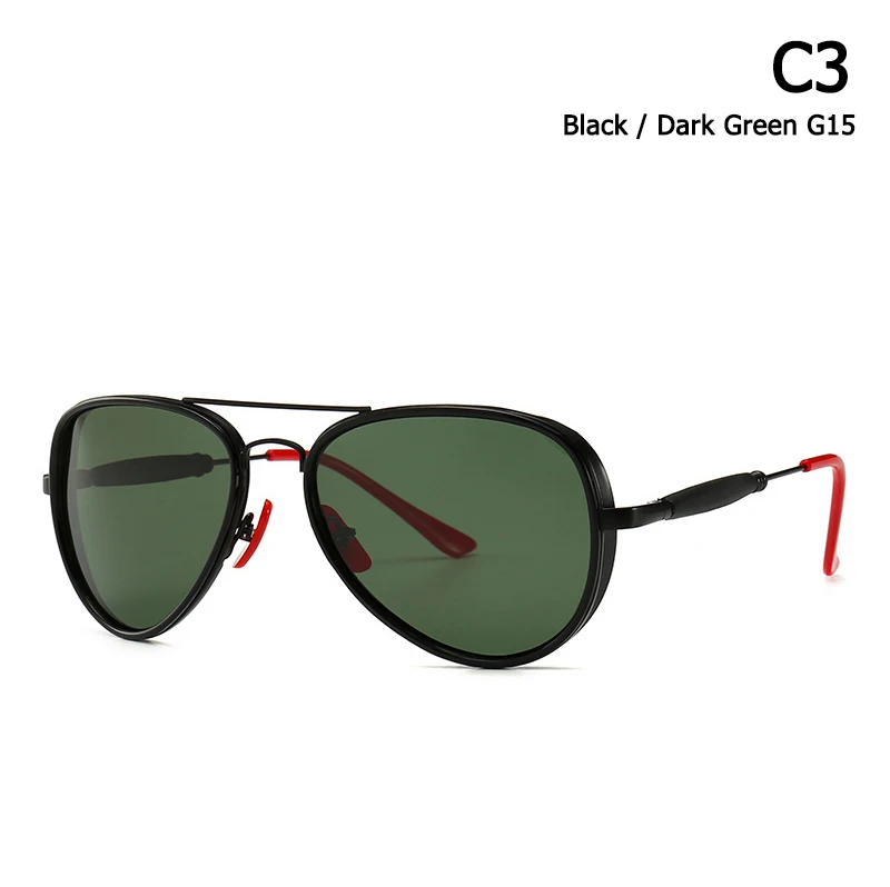 JackJad Modern Vintage Aviation Style Punk Sunglasses Red Nose Pad Men Polarized Brand Design Sun Glasses Oculos De Sol - Цвет линз: C3