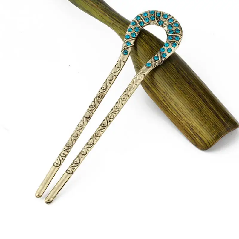 Женская заколка для волос в ретро стиле ювелирная антикварная бронзовая