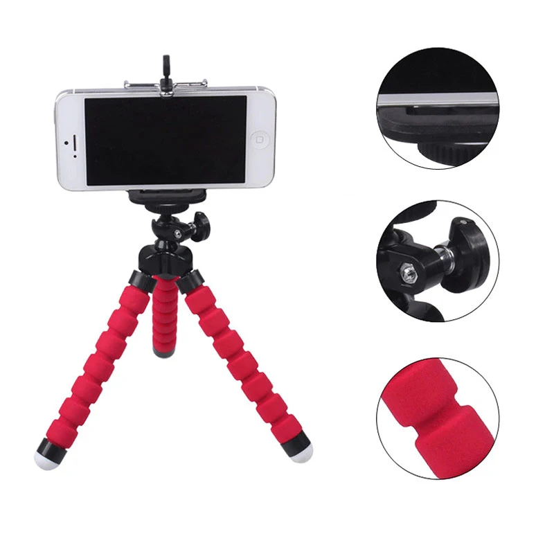 Flexible Sponge Octopus Tripod For iPhone Bluetooth Remote Shutter Mini Bracket Table Desk Tripod Phone Holder Stand
