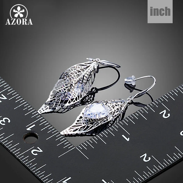 Женские яркие серьги AZORA прозрачные подвески с фианитом класса ААА TE0250|earrings