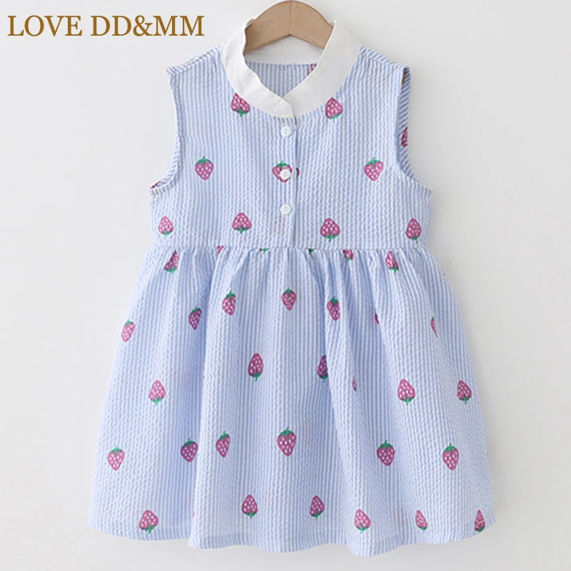 LOVE DD&ampMM Girls Dresses Summer New Children's Clothing Cute Girl Strawberry Casual Vest Dress Sweet Princess Clothes | Детская