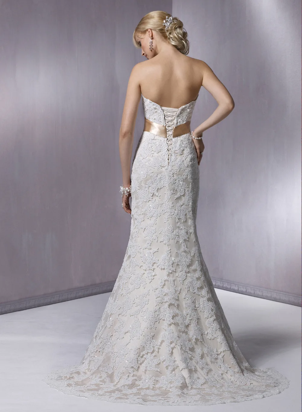 2015 New GownNew Listing luxurious lace wedding dress fashion sexy strapless mermaid backless beautifulWholesale | Свадьбы и