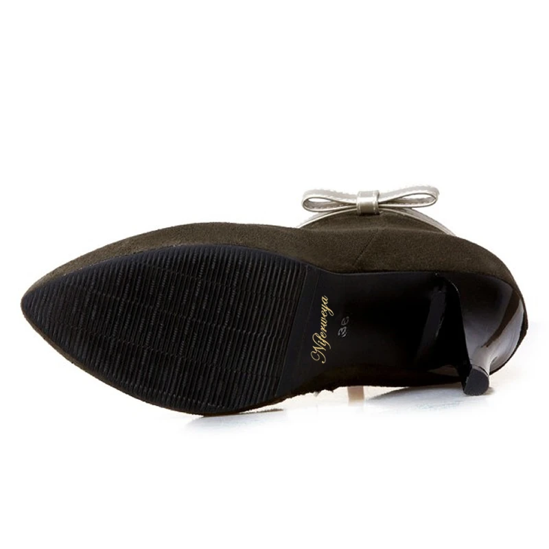 Новые модные женские ботильоны с розовым бантом на весну-осень большие размеры