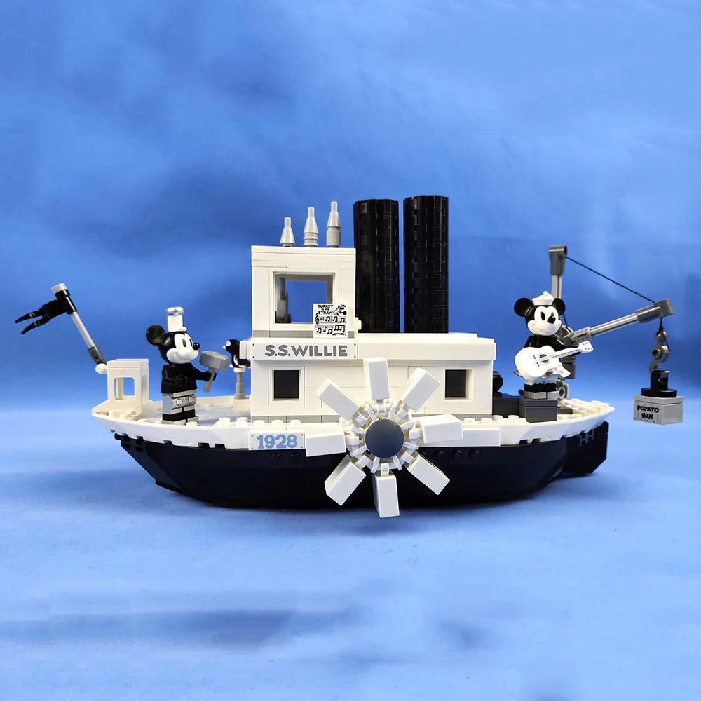 Легкая версия 842 шт. идеи Steamboat Willie Movie Fit 21317 строительные блоки кирпичи игрушки