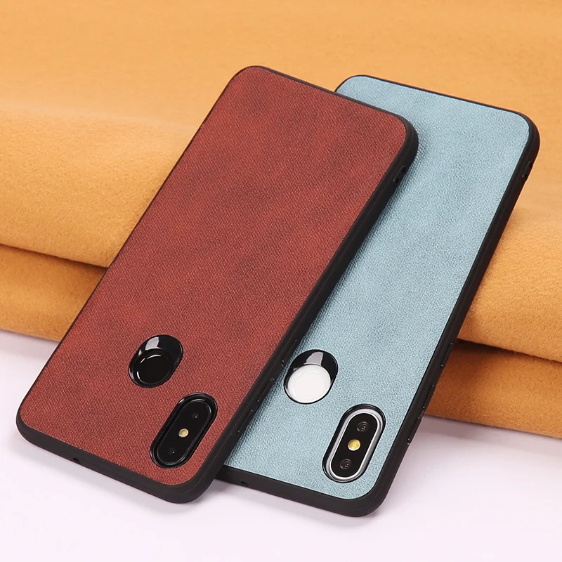 Роскошный чехол для телефона Xiaomi Mi 8 lite A1 A2 Mix 2S Max 3 с тканевой текстурой мягкий Redmi