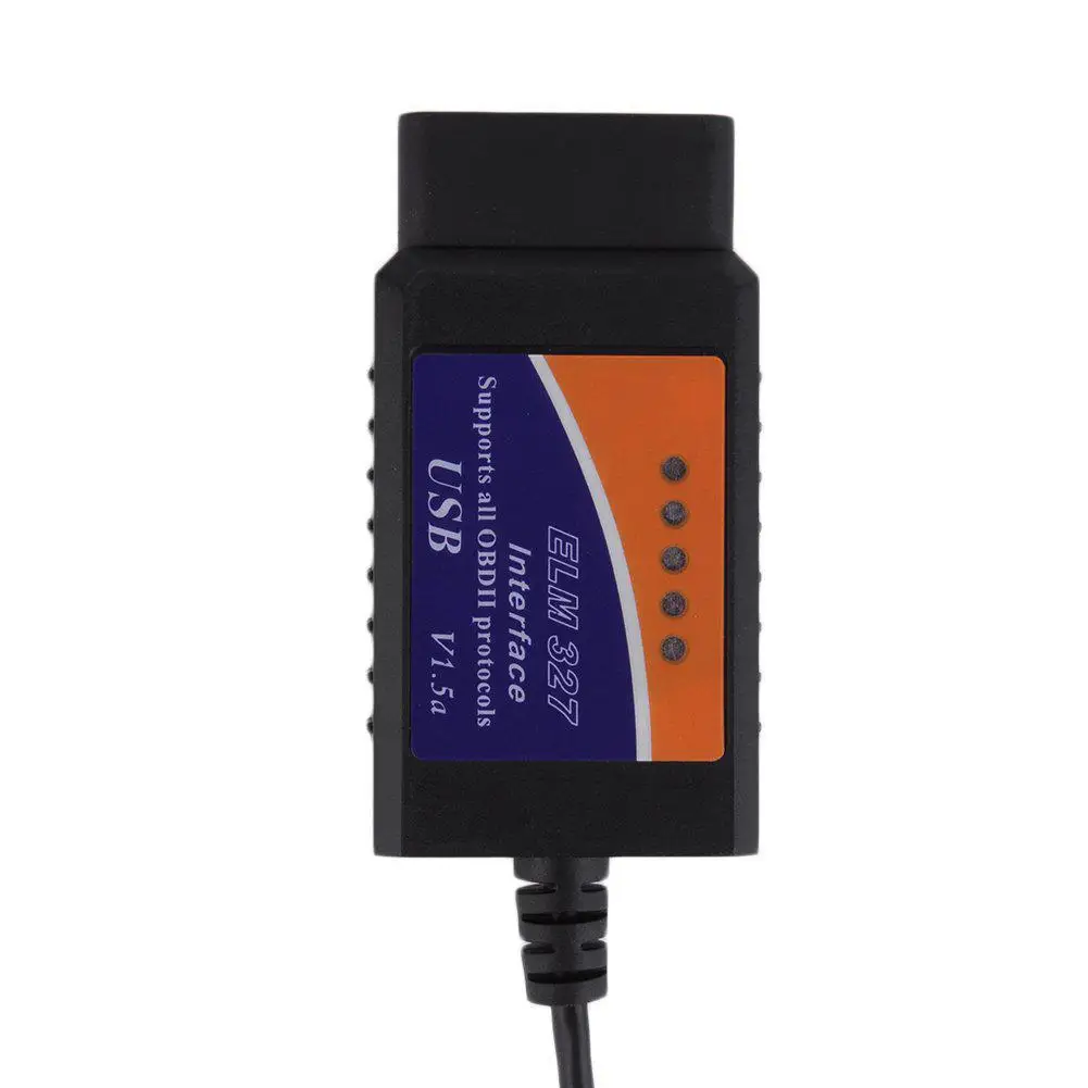 Автомобильный диагностический инструмент ELM327 USB пластик OBD2 версия V1.5 ELM 327