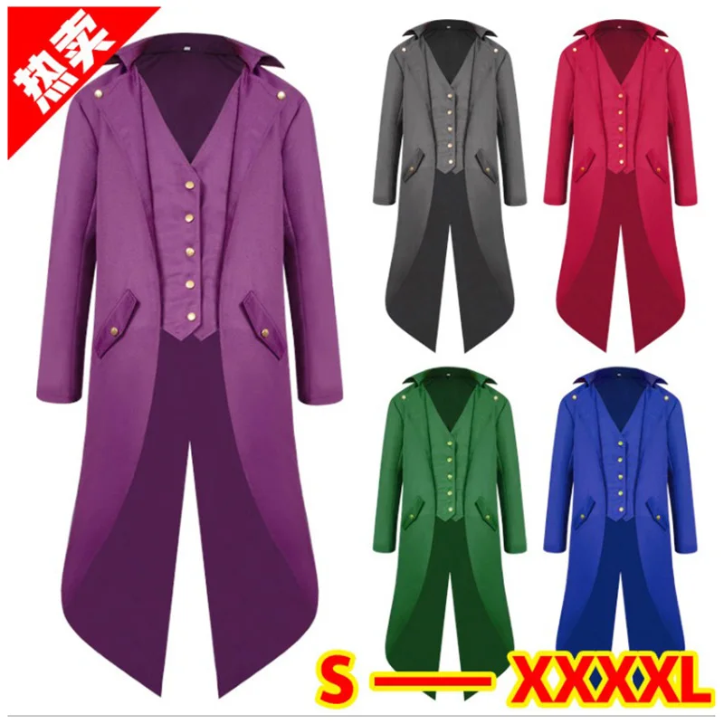 XXXXL Плюс Взрывные Модели мужская одежда Средневековая ретро длинная панк