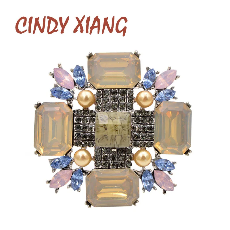 Женская Брошь в стиле барокко CINDY XIANG с серебряным покрытием 2 цвета|Броши| |