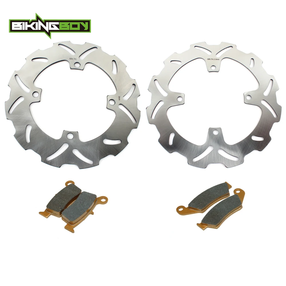 BIKINGBOY спереди и сзади тормозные диски роторов колодки для Kawasaki KX250F 06-15 13 12 11 10 09 08