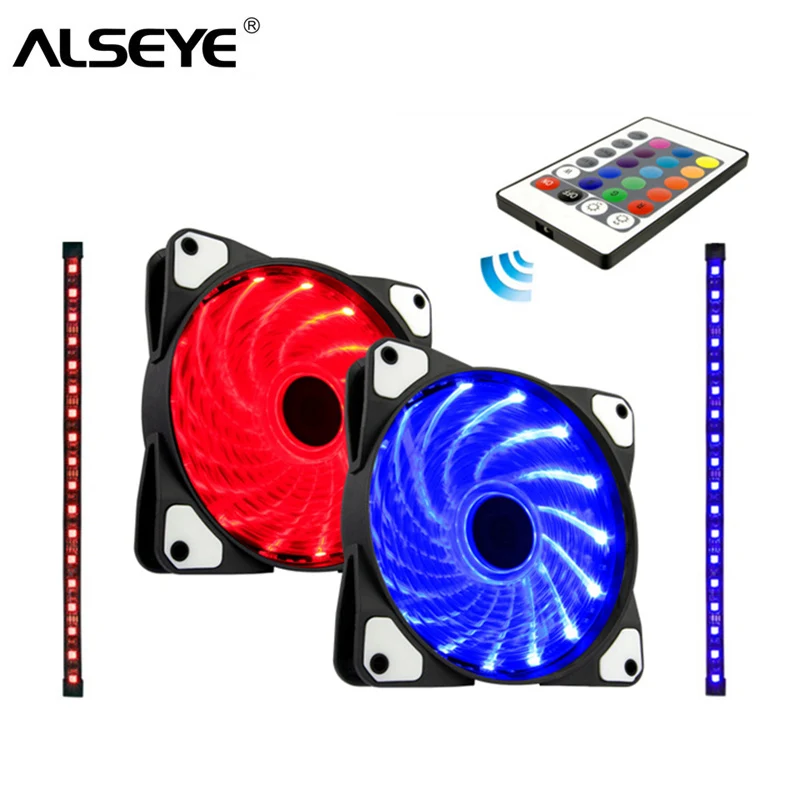 ALSEYE RGB куллер 120 мм светодиодный вентилятор для компьютера удаленного Управление