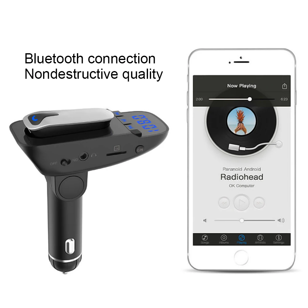 MP3 радио гарнитура автомобильный громкой передатчик ER9 V4.2 USB порт беспроводной