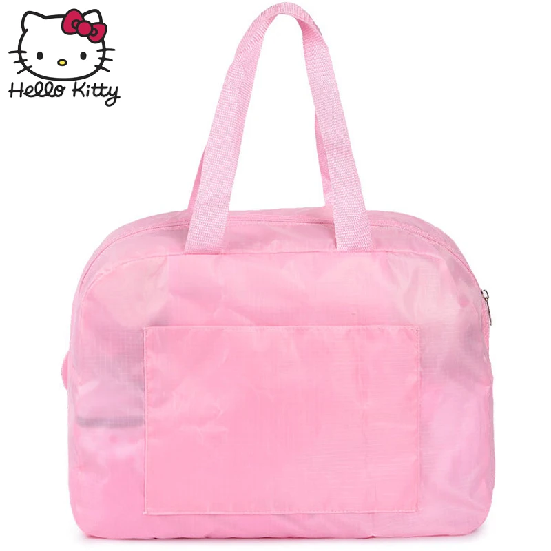 Милая розовая сумка на плечо с рисунком hello kitty для девочек и женщин, багаж для путешествий, переносные сумки для хранения, детские подарки, плюшевые рюкзаки для багажа