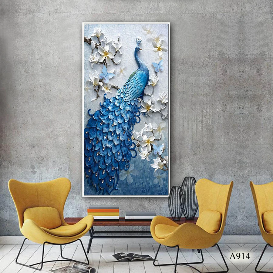

Canvas Art Picture Print Painting Peacock Animal Oil Painting on Canvas Wall Art Picture Painting for Home Decor Canvas Painting