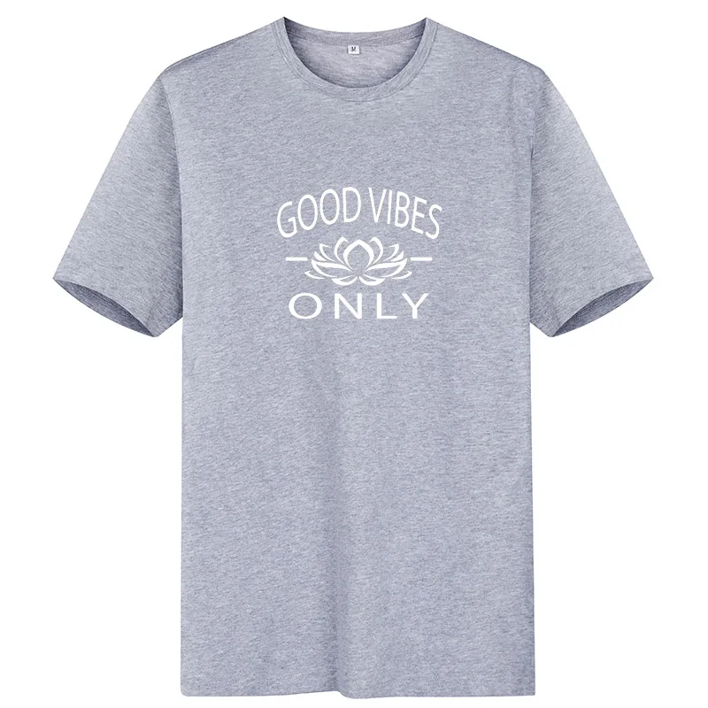 Женская футболка с принтом Good Vibes Only коротким рукавом и круглым вырезом | одежда