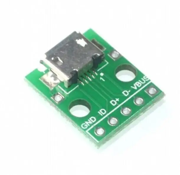 100 шт. Micro USB к DIP адаптер 5pin разъем типа B pcb конвертер|Детали и аксессуары для