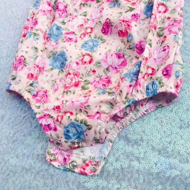 Детский комбинезон с цветочным принтом и бантом оборками|bubble romper|ruffle romperbirthday romper