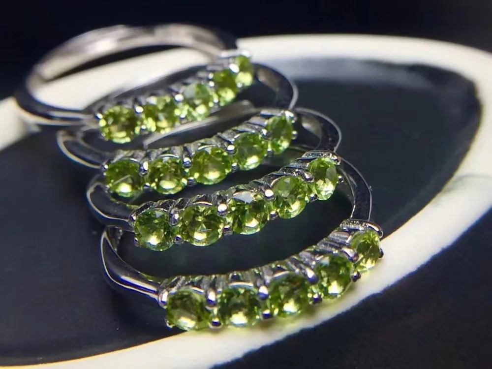 Верность естественно 3 мм кольца из перидота s925 серебро свежий fine Jewelry подарок для женщин натуральный зеленый драгоценный камень перестановок