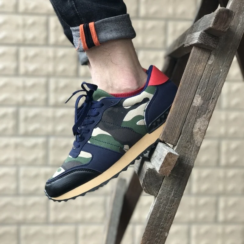 Mens Camo Lace Up Flats Sneakers Sport Shoes Casual Camouflage Breathable Unisex 4Styles A701 | Обувь
