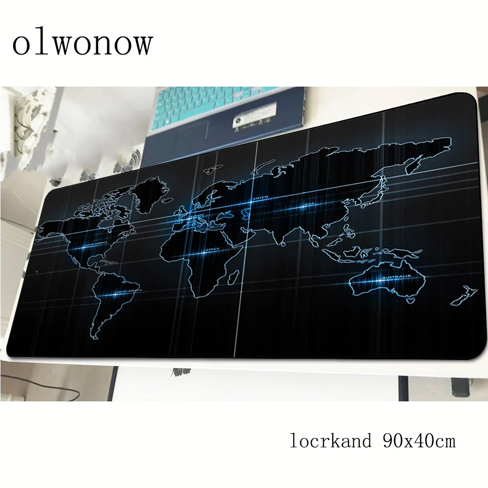 Коврик для мыши с картой мира игровой коврик HD принтом 900x400x3 мм