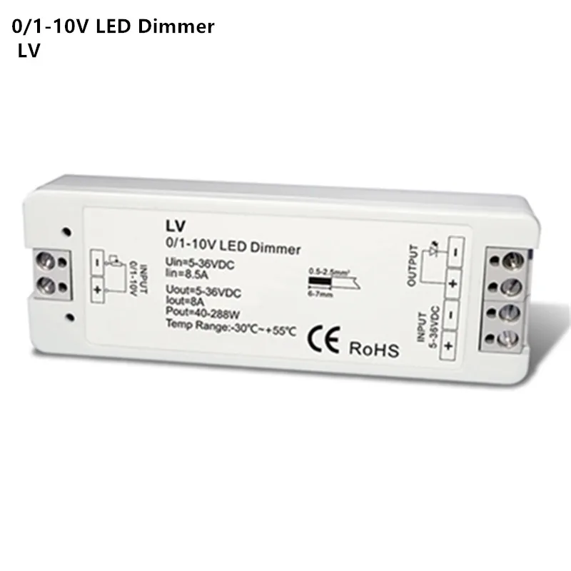 

LED-контроллер затемнения, 288-10 В, 1 канал, 0/1-10 в