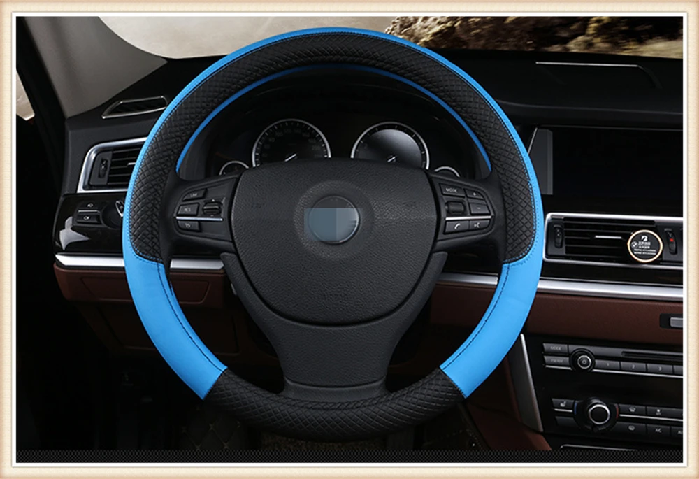 

Leather Universal Car Steering-wheel Cover 38CM Car-styling Sport Auto Steering Wheel Covers Anti-Slip Automotive Accessories