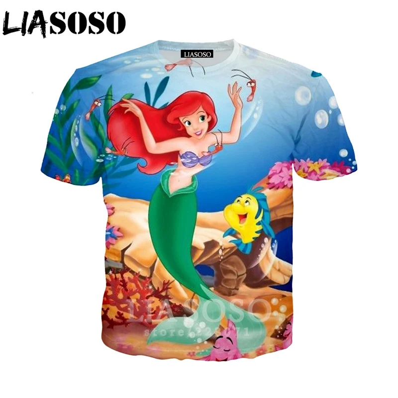LIASOSO новинка мужская Женская толстовка 3D принт мультфильм аниме Русалочка