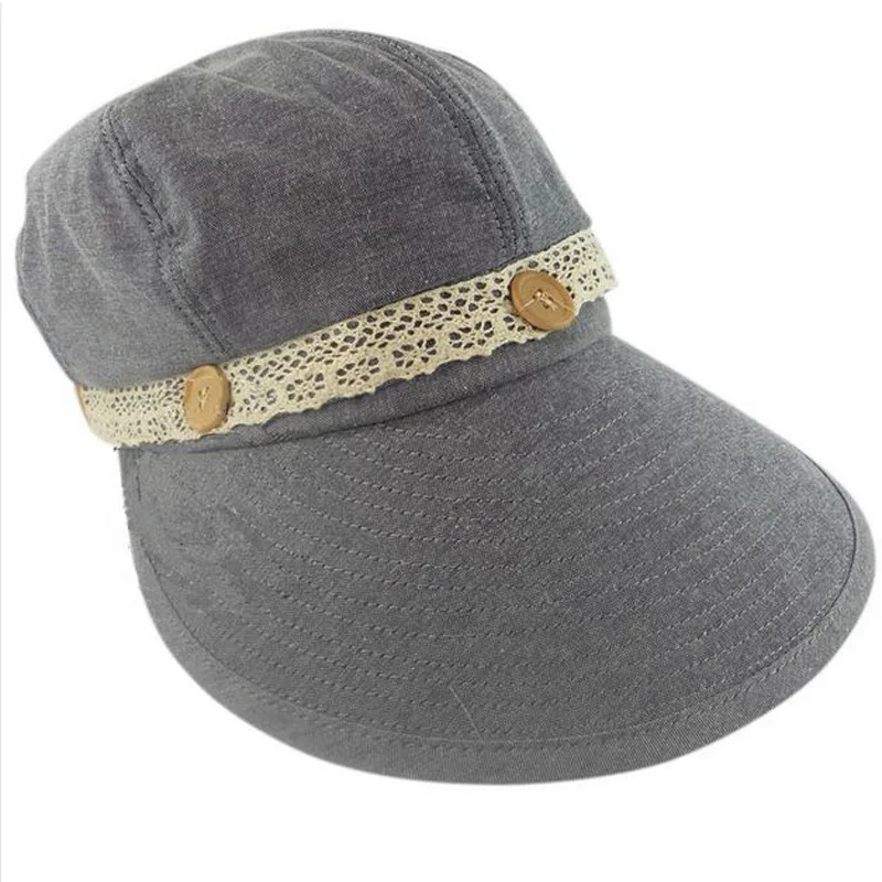 Женская кружевная шляпа на пуговицах летняя Солнцезащитная с защитой от