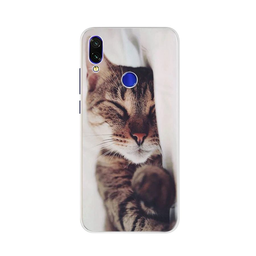 Милый чехол для Xiaomi Redmi Note 7 Cat Силиконовый телефона мягкий Бампер протектор Чехол