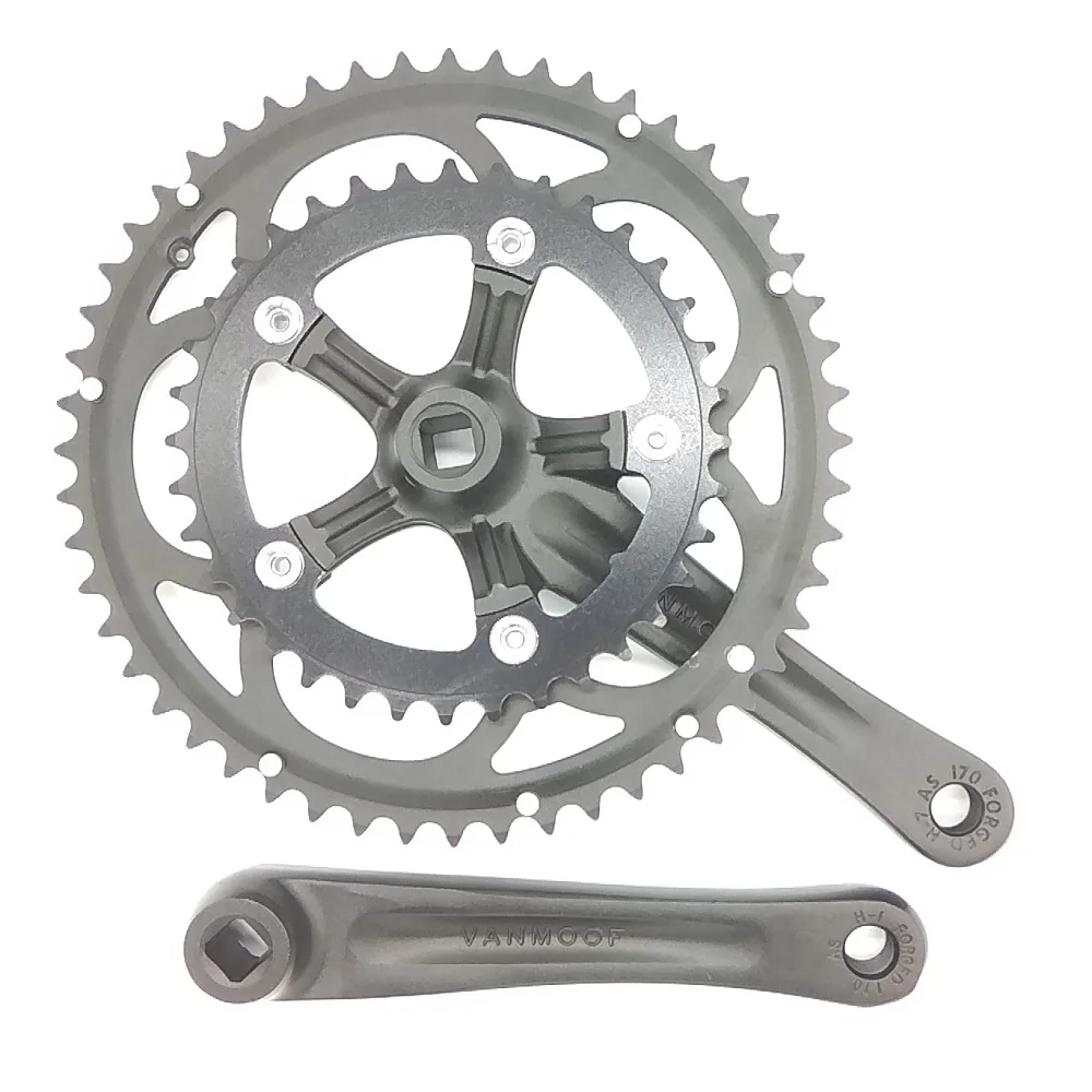 TRUYOU Road Bicycle Crankset 110 BCD 52/36T Chainwheel 3/32 Folding Bike Chain Ring 2*7/8/9 Speed Double Plate Crank 170mm Black | Спорт и